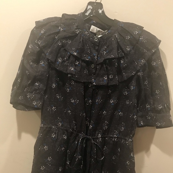 NEW Sea New York Ditsy Mix Ruffle Dress, Size 0 - Picture 3 of 8